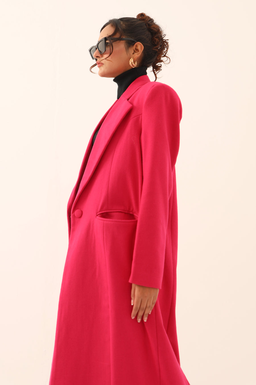Tatiana Long Coat Hot Pink