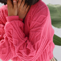 Knit Bliss  2 Pc Sweater Set Pink