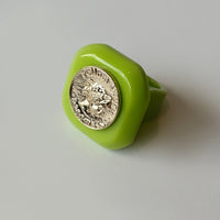 Ava chunky Ring Green