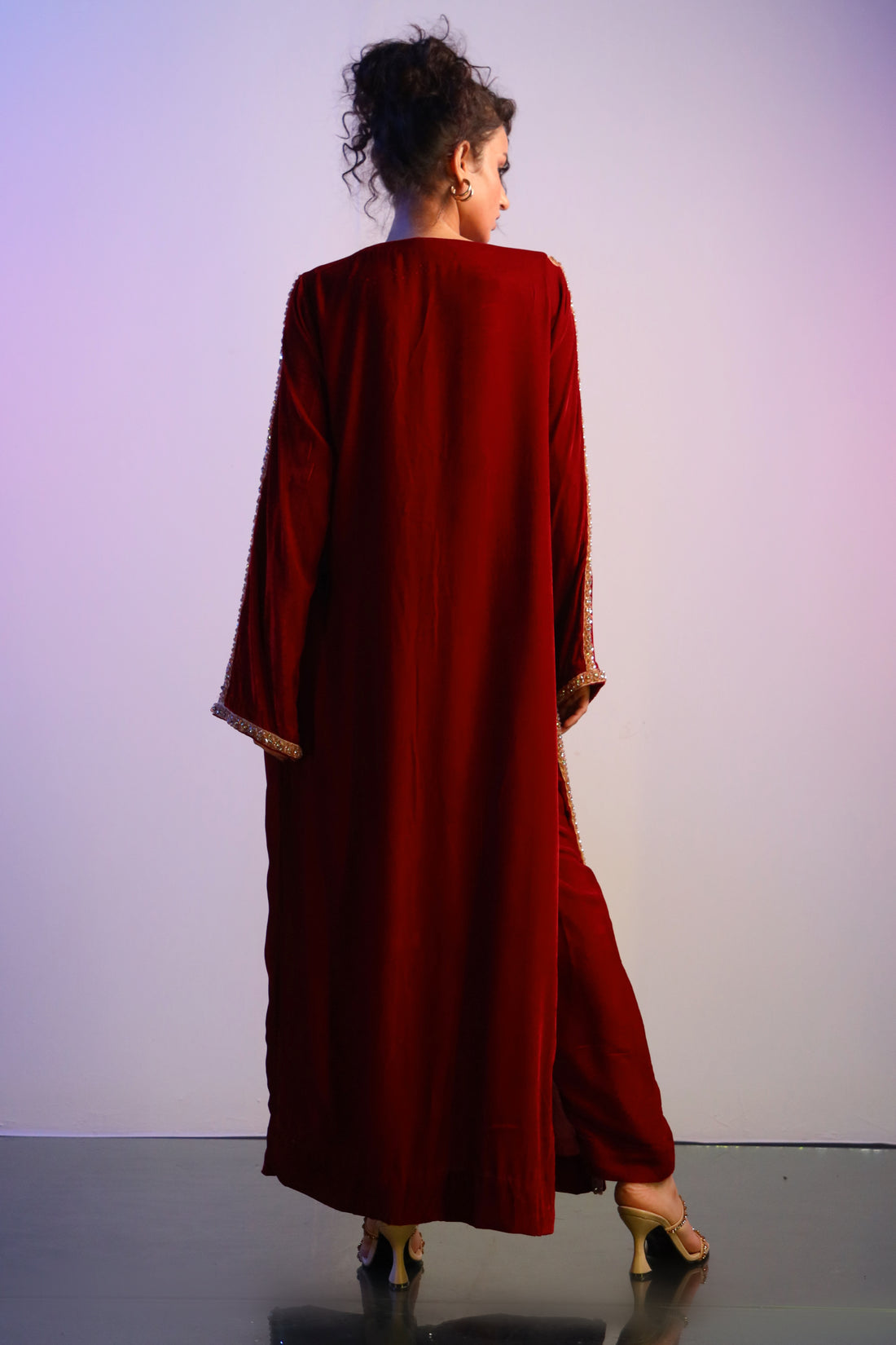 Maleficent Long 2pc Dress Maroon