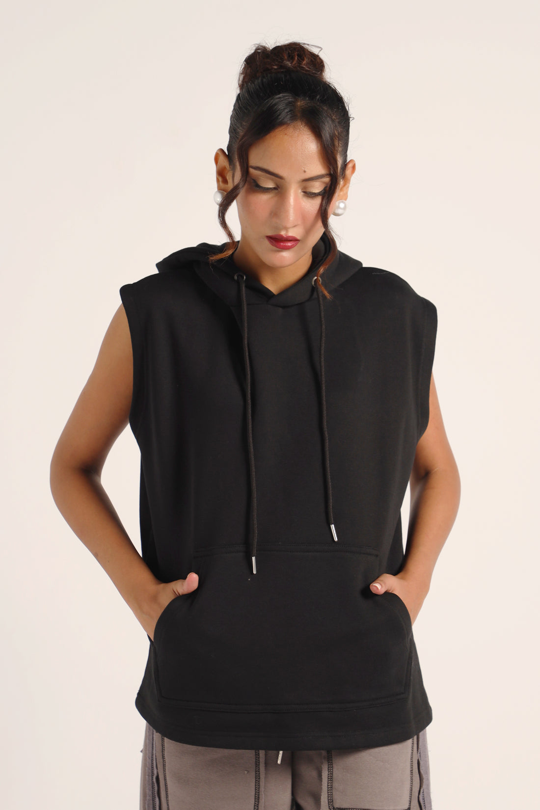 Vogue Vest hoodie Black