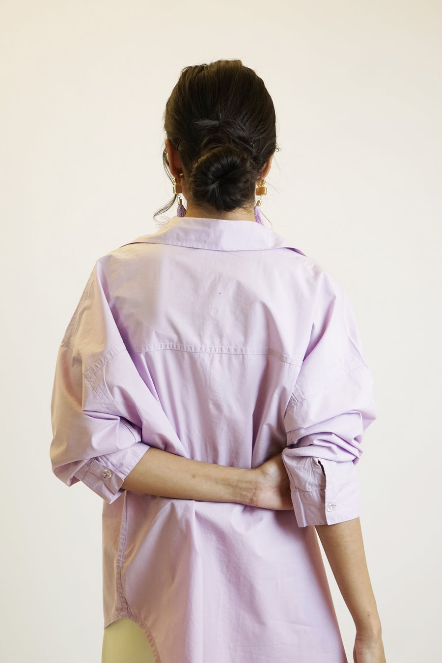 Rihana Button Down Shirt Lilac