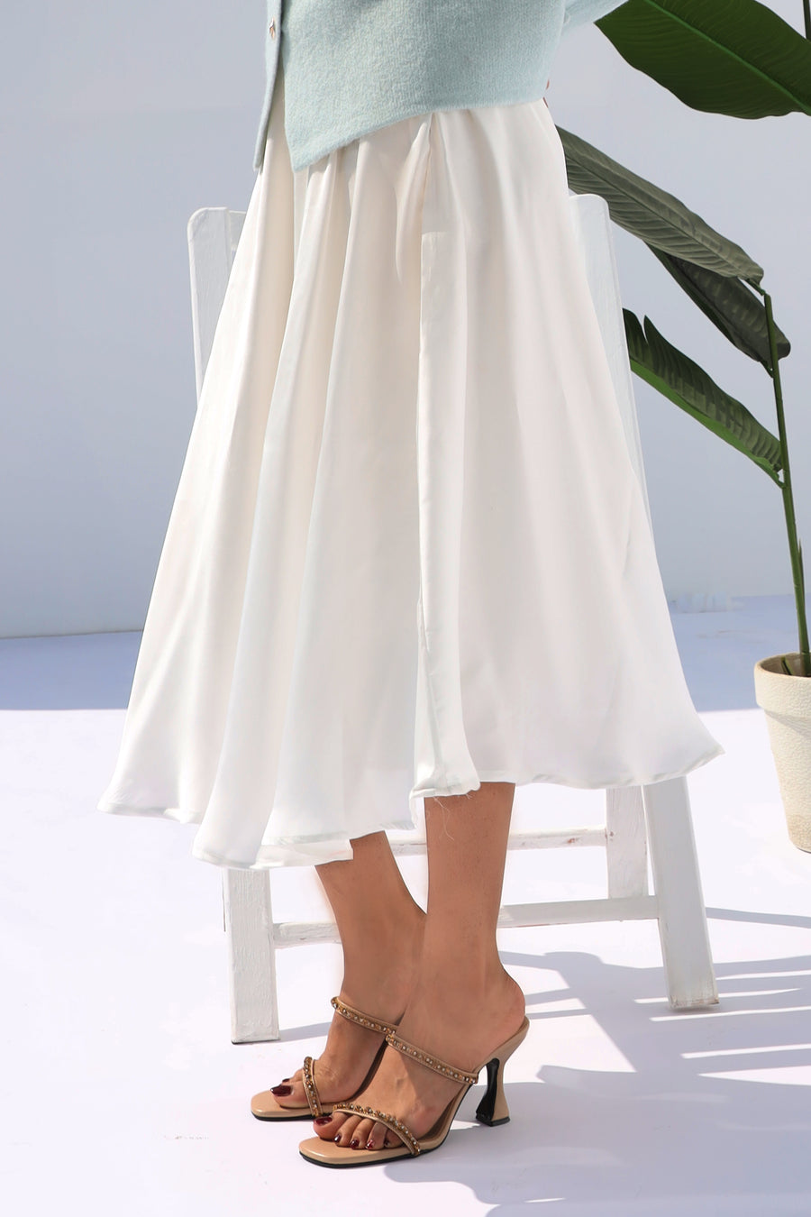 TwirlTide Skirt Pearl White