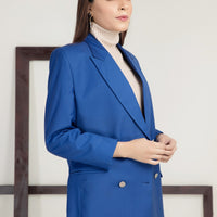 Colton Double Breasted Blazer Electric Blue