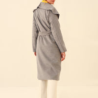 Dakota Woolen wrap Coat Grey